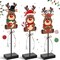 3 Pcs Christmas Table Decorations Wooden Cute Christmas Reindeer Table Centerpiece Reindeer Tiered Tray Decorations Cute Christmas Reindeer Decorations for Indooer Office,Stocking Stuffers